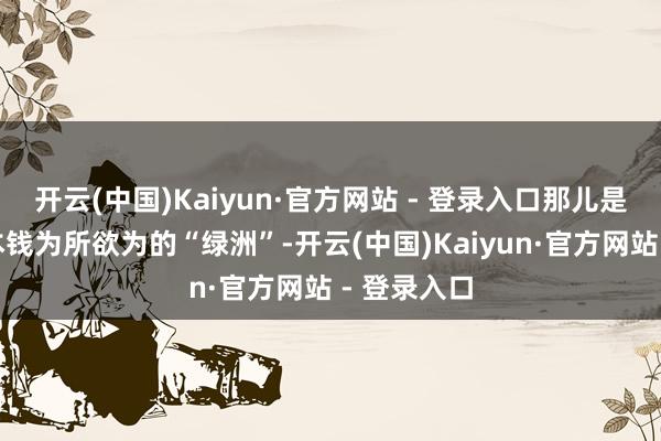 开云(中国)Kaiyun·官方网站 - 登录入口那儿是好意思国本钱为所欲为的“绿洲”-开云(中国)Kaiyun·官方网站 - 登录入口