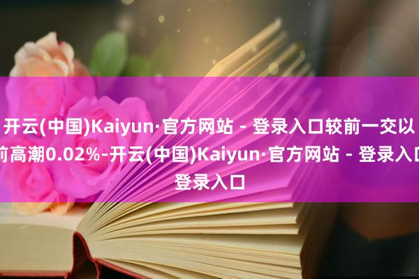 开云(中国)Kaiyun·官方网站 - 登录入口较前一交以前高潮0.02%-开云(中国)Kaiyun·官方网站 - 登录入口