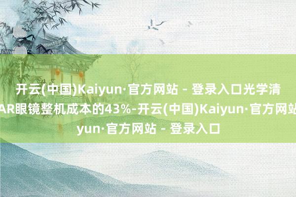 开云(中国)Kaiyun·官方网站 - 登录入口光学清晰单位约占AR眼镜整机成本的43%-开云(中国)Kaiyun·官方网站 - 登录入口